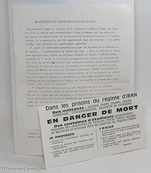(Handbill, a canvassing for letter-writers to the Iranian Embassy in Paris to protest detentions)...