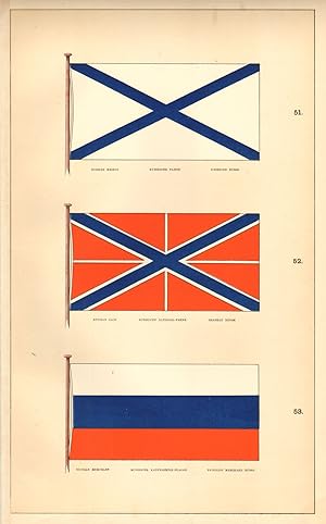 51. Russian Ensign, Russische Fahne, Enseigne Russe; 52. Russian Jack, Russische National-Fahne, ...