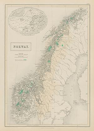 Norway [inset: sketch map, shewing the relative position & climate of Norway]