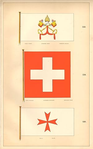 123. Roman Ensign, Romische Fahne, Enseigne Romaine; 124. Swiss Standard, Schweizer Standrte, Ete...