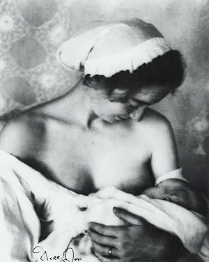 Nursing Mother: Photograph Signed [Tasha Tudor and Child]