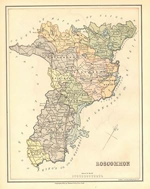 COUNTY ARMAGH IN IRELAND,1879 Colored Irish Historical Map