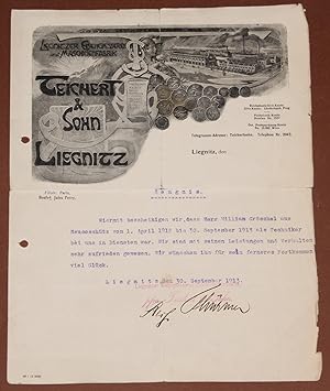 Alter Brief - Briefkopf - Leipziger Eisengiesserei und Maschinenfabrik Teichert & Sohn , Liegnitz...