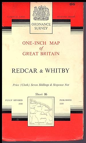 Ordnance Survey Map: REDCAR & WHITBY Sheet 86: 1955 A edition: One-Inch Map of Great Britain