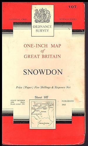 Ordnance Survey Map: SNOWDON Sheet 107: 1962 B edition: One-Inch Map of Great Britain