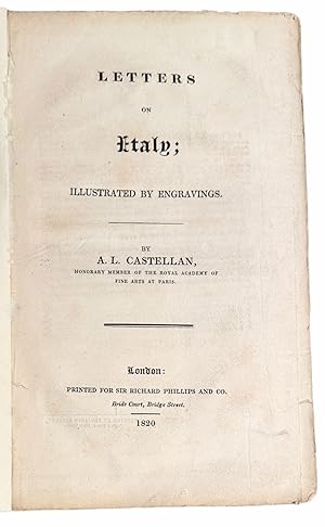 Letters on Italy; Illustrated by Engravings.