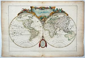 Mappe-monde ou description du globe terrestre, assujettie aux observations astronomiques par le S...