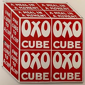 Oxo Cube Hand Printed Porcelain Heavy Enamel Sign