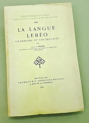 La Langue Lebeo - Grammaire et vocabulaire. ( CONGO )