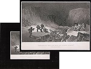 Steel Engraving 'Crossing the Ice Belt at Coffee Gorge'. c1856 from Elisha Kent Kane's Exploratio...