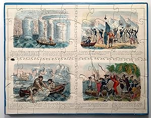 Voyages Aux Mers Polaires/Voyages To The Polar Seas Three Dissected Lithographed and Hand-Painted...