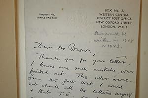The Letters of T.E. Lawrence with letter tipped in from David Garnett relating to the book.