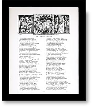 "The Incarnation" Religious [Christian] Poem. Matted Engraving. 1871 [Christmas]