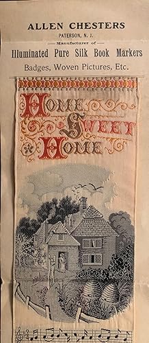 Stevengraph Home Sweet Home Lyrical Banner Advertising Piece--Allen Chesters, Paterson, New Jersey