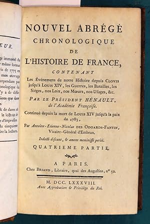 Nouvel abrégé chronologique de l'histoire de France contenant les événements de notre histoire de...