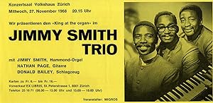 JIMMY SMITH TRIO (Nov 27, 1968) Swiss concert flyer