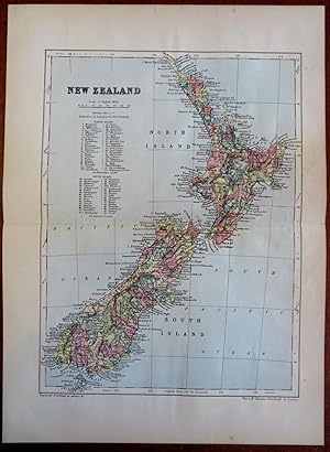 New Zealand Auckland Christchurch Wellington 1895 Johnston map