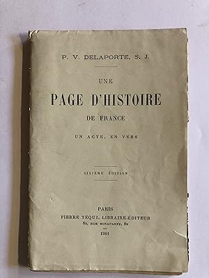 Page d'Histoire de France un acte en Vers
