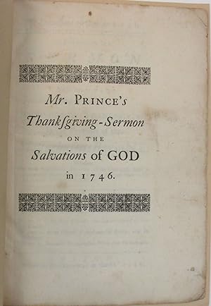 THE SALVATIONS OF GOD IN 1746. IN PART SET FORTH IN A SERMON AT THE SOUTH CHURCH IN BOSTON, NOV. ...