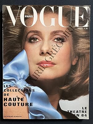 VOGUE PARIS-N°644-MARS 1984-CATHERINE DENEUVE-LES COLLECTIONS DE HAUTE COUTURE
