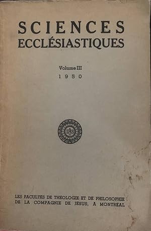 Sciences ecclésiastiques. Volume III