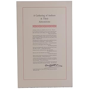 A Gathering of Authors & Their Admonitions [Broadside]