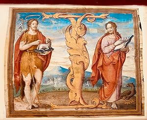San Giovanni Battista con l'Agnus Dei e San Giovanni Evangelista che regge un libro