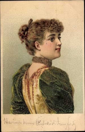 Glitzer Litho Portrait einer jungen Frau
