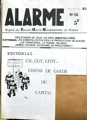Alarme N° 16. (Découpé) Avril-Mai-Juin 1982.