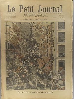 Le Petit journal - Supplément illustré N° 424 : Epouvantable accident rue des Apennins (Gravure e...