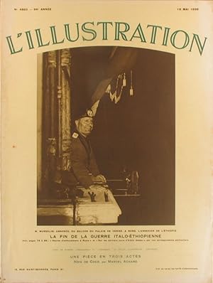 L'Illustration N° 4863. Fin de la guerre italo-éthiopienne - Désordres en Espagne - Salon de scul...