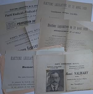 La Réole (Gironde). Elections législatives des 22 et 29 avril 1928. Ensemble des professions de f...