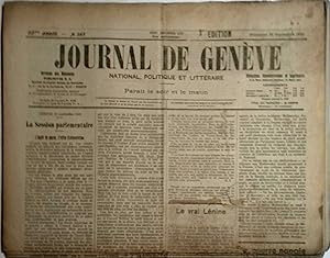 Journal de Genève. National, politique et littéraire. 85e année N° 263. 22 septembre 1918.
