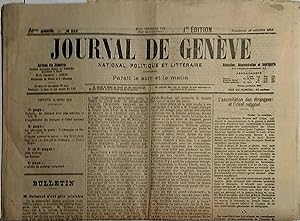 Journal de Genève. National, politique et littéraire. 85e année. N° 285. 25 octobre 1915.