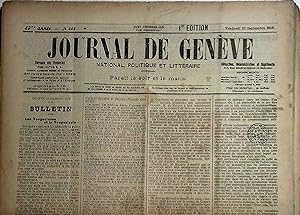 Journal de Genève. National, politique et littéraire. 89e année N° 268. 27 septembre 1918.
