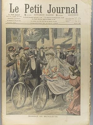 Le Petit journal - Supplément illustré N° 962 : Mariage en bicyclette - à Nice. (Gravure en premi...