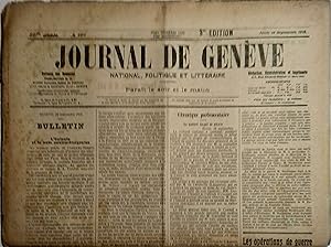 Journal de Genève. National, politique et littéraire. 85e année N° 260. 19 septembre 1918.