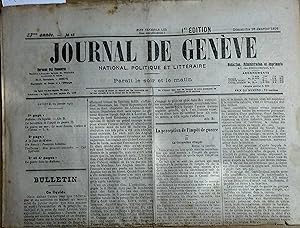 Journal de Genève. National, politique et littéraire. 87e année. N° 15. 16 janvier 1916.