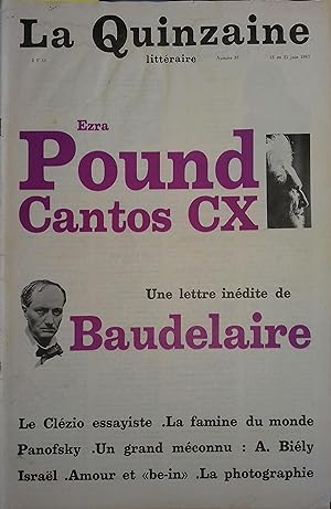 La Quinzaine Littéraire N° 30. Juin 1967.