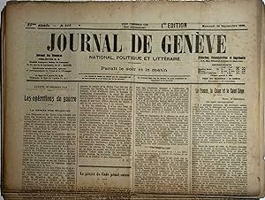 Journal de Genève. National, politique et littéraire. 85e année N° 266. 25 septembre 1918.