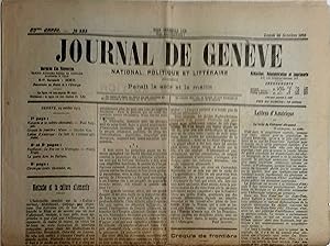 Journal de Genève. National, politique et littéraire. 85e année. N° 295. 25 octobre 1915.