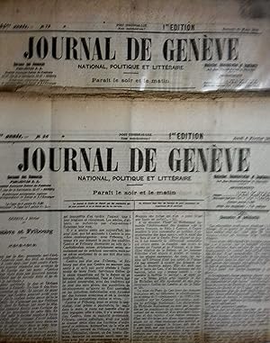 Journal de Genève. National, politique et littéraire.1919, premier trimestre incomplet. Du N° 1 d...