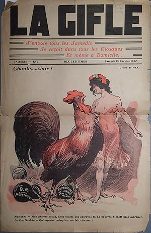 La Gifle. Première année N° 3. Couverture illustrée en couleurs. 19 février 1910.