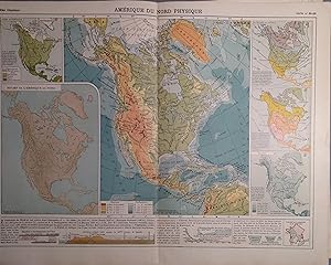 Amérique du Nord physique. Carte N° 88-89 extraite de l'Atlas classique (Géographie moderne).