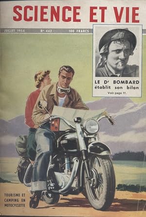 Science et vie N° 442. En couverture : Tourisme et camping en motocyclette Juillet 1954.