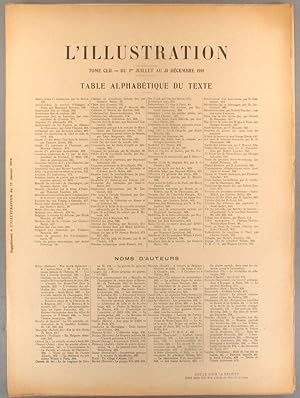 Table alphabétique de la revue L'Illustration. 1918, second semestre. Tome CLII : juillet à décem...