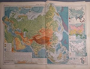 Asie physique. Carte N° 72-73 extraite de l'Atlas classique (Géographie moderne).