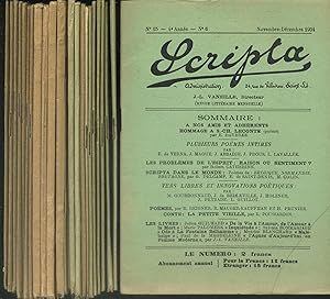 Scripta. Revue littéraire mensuelle dirigée par Jean-Louis Vaneille (Jean Barbaroux). Numéros 15 ...