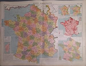 France administrative. Carte N° 64-65 extraite de l'Atlas classique (Géographie moderne).