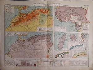Colonies françaises d'Afrique. Carte N° 68-69 extraites de l'Atlas classique (Géographie moderne).